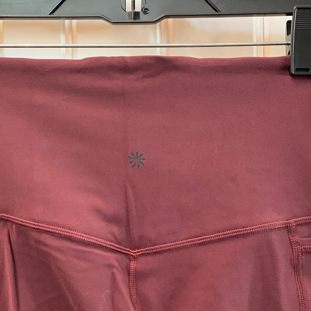 Athleta Burgundy High-Rise Inclination Moto Leggings - Picture 5 of 8
